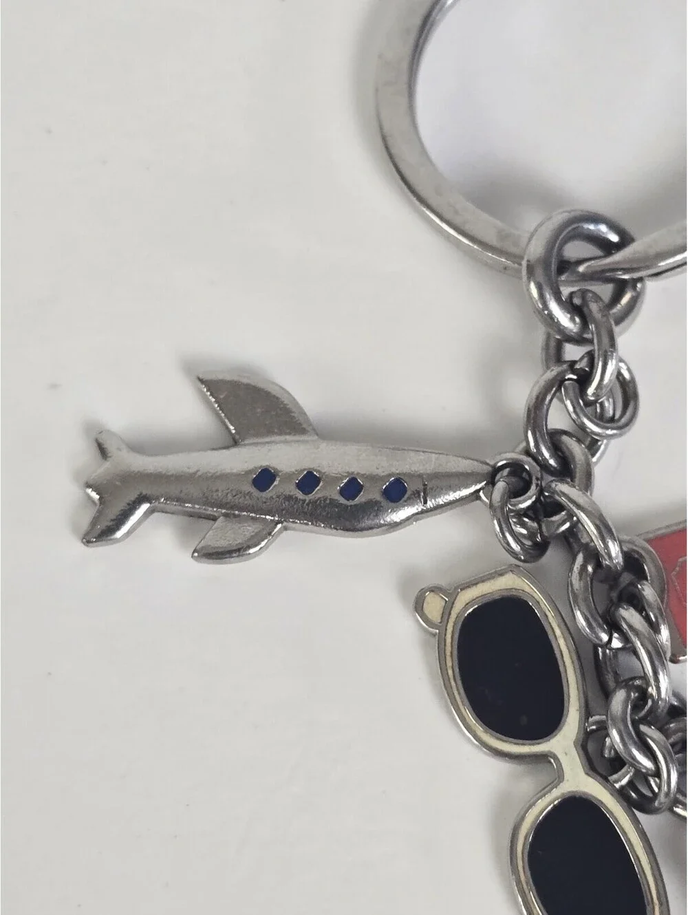 COACH Vintage World Traveler Purse Charm Key Fob Keychain Rare Y2K